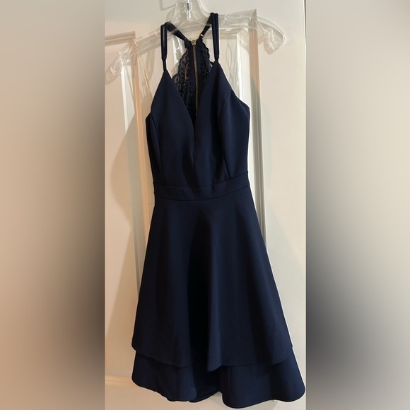 Honey and Rosie navy blue illusion mesh bralette back fit dress - Picture 2 of 3